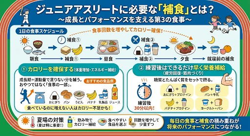 ジュニアアスリートに必要な「補食」とは？
